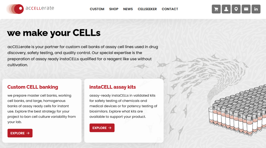 screenshot of our new homepage header